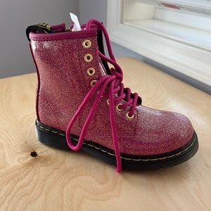 Brand New Toddler / Girls Dr. Martens Glittery Pink Boots